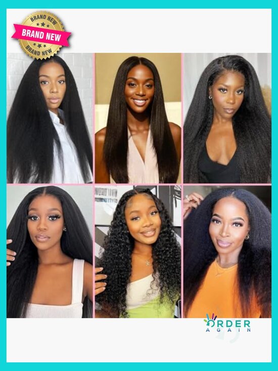 Yaki Kinky Straight Clip In Hair Extensions 7 Pieces 145g Seamless Synthetic